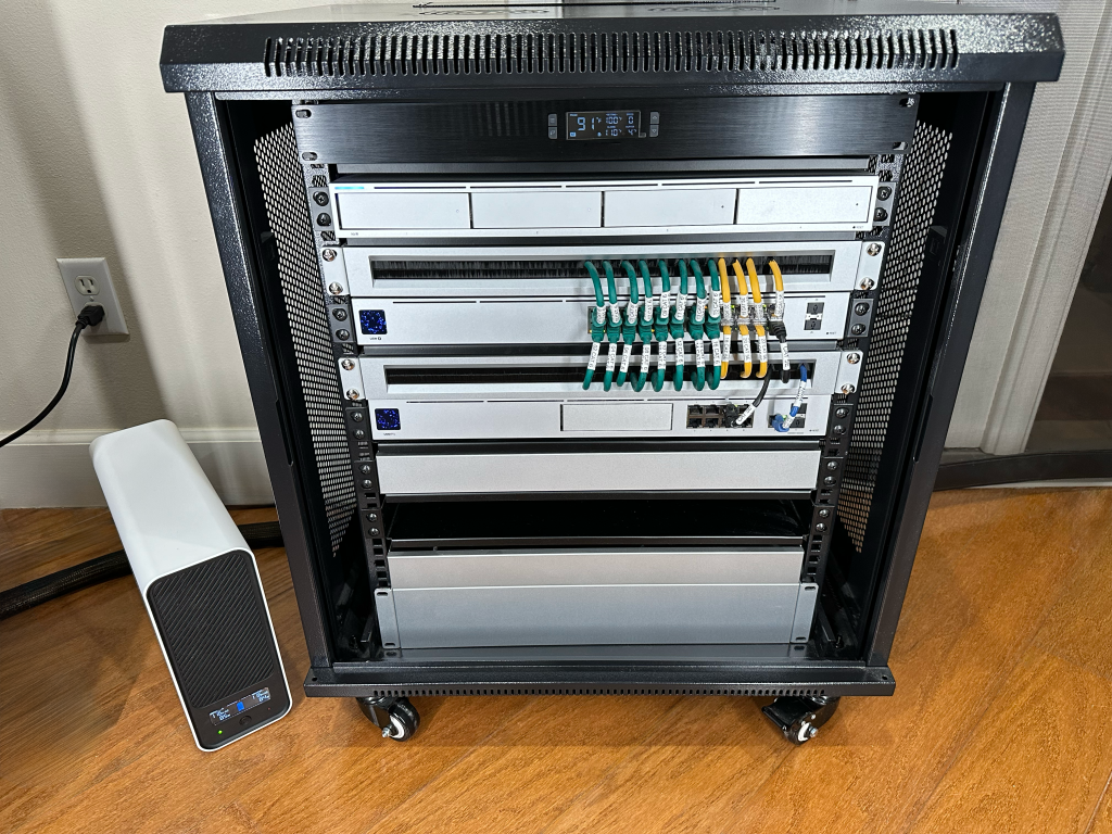 Equipment rack with UPS